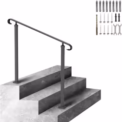 Rampe d'Escalier en Fer Forgé 2 Marches Notre rampe d'escalier extérieure pour béton offre une protection supplémentaire aux  ...