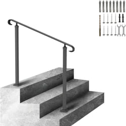 VEVOR Garde-Corps Rampe Escalier Main Courante en Fer Forge Balustrade Rambarde 2 Marches Hauteur Max de Marches 60 cm Distance entre Poteaux 88,5 cm