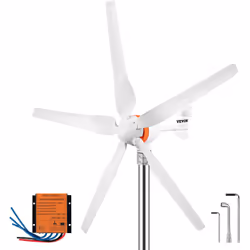 Générateur d'Éolienne 200 W 12 V/24 V 5 Pales Cette éolienne comprend un corps en aluminium de haute qualité, une queue en ac ...