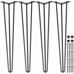 Pied de Table en Épingle à Cheveux de 40,6 cm de Haut 4 PCS 3 Tiges & Support Robuste & Protection du Sol Si vous cherchez un ...