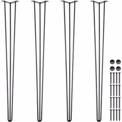Pied de Table en Épingle à Cheveux de 101,6 cm de Haut 4 Pièces 3 Tiges & Support Robuste & Protection du Sol Si vous cherche ...