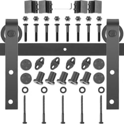 Vevor - Kit Quincaillerie Porte Double 183 cm Quincaillerie Porte Suspendue 150 kg Rail Porte Coulissante Acier Carbone 4 Cintres 6x4x30 cm Epaisseur