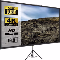 Ecran de Projection avec Trepied 70 pouces 4K hd 16:9 Toile de Projection sur Trepied Hauteur Reglable Ecran pour Projecteur 160 x 95 cm Infroissable