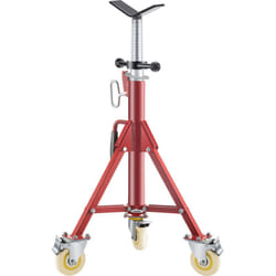 Servante de Tubes a Tete en v sur Roulettes Servante Tuyauteur Charge 400 kg Servante Tuyaux Structure en Acier Ajustable 71 - 131 cm Pieds