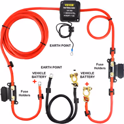 Kit de Relais de Charge Divisé 12 V 140 A Accessoires Complets & Résistance aux Intempéries & Chargement Intelligent Le kit d ...