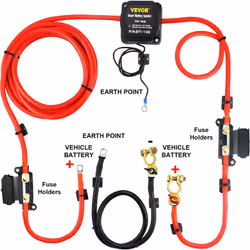 Kit de Relais de Charge Divisé 12 V 140 A Accessoires Complets & Résistance aux Intempéries & Chargement Intelligent Le kit d ...