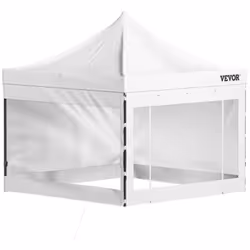 Tente Escamotable de 3 x 3 m Blanche Hauteur Réglable & Conception Pop-up & Facile à Ranger La tente à auvent escamotable de ...
