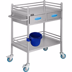 Chariot de Laboratoire Mobile a 2 Etages Mobilite Facile & Grande Capacite de Charge & Vaste Espace de Rangement Le chariot d ...