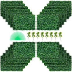 Vevor - Panneaux de Buis Artificiels 24X 16pouce Haie Artificielle Realiste 24pcs Protection uv Panneaux Muraux de Haie de Buis Construction Solide