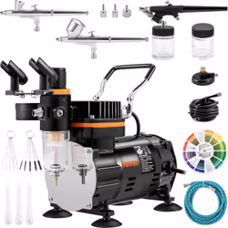 Kit Aérographe et Compresseur Multifonctionnel Pression et Débit d'Air Plus Élevés & Excellente Compatibilité & Certificat Al ...