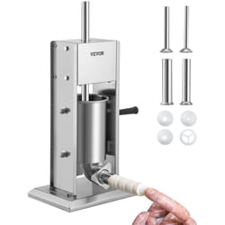 Poussoir a Saucisses Manuel 3 l Machine a Saucisses Verticale en Acier Inoxydable Alimentaire Ensacheuse Saucisse 4 Tubes de Remplissage 2 Vitesses