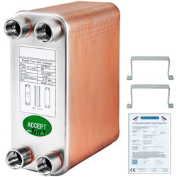 VEVOR Echangeur Thermique Echangeur De Chaleur Thermique a 60 Plaques pour le refroidissement dehuile industrielle/les evaporateurs de