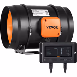 Vevor - Ventilateur deExtraction 200 mm Extracteur deAir Conduit 1371 m³/h 68 w Regulateur Temperature Humidite Silencieux Moteur Electrique pour