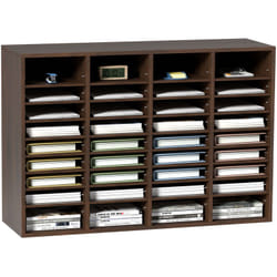 Vevor - Organisateur de Bureau en Bois 100x30,5x68 cm Trieur de Documents a 36 Compartiments Corbeille a Courrier Panneau Agglomere Etagere Amovible