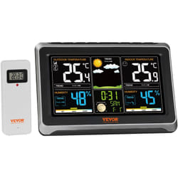 Station Meteo Interieur Exterieur Sans Fil 7 en 1 Grand Ecran Couleur 7,5 po Station Meteo Numerique avec Capteur Horloge Atomique Retroeclairage