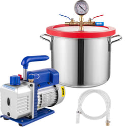 VEVOR SucceBuy Pompe a Vide 3CFM 1/4HP Chambre a Vide 1,5 Gallon 5,7L Capacite deAspiration 71℃ Inoxydable 1720 tr/min Anti-Reflux Huile pour