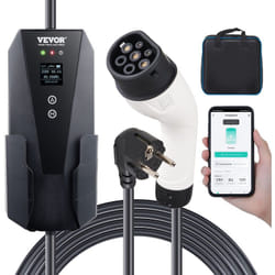 VEVOR Chargeur EV Portable Type 2 Chargeur Voiture Electrique 16 A 3,7 kW avec Cable de Charge 8,6 m Prise CEE 7/7 Ecran LCD Home EV IEC62196 Etanche