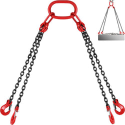 VEVOR Chaine de Levage de Poids a 4 Pieds Elingue en Acier Allie 1,5 m Diametre Chaine 8 mm Capacite Charge 5 T Elingue de Chariot Elevateur Chaine,