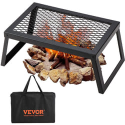 Grille Pliante 458 x 305 x 205 mm Gril de Feu de Camp Portable en Acier Grille de Cuisson Pliable Charge 6 kg Stable avec Sac de Transport pour Foyer