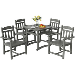 Salon de Jardin Exterieur 5 Pieces Ensemble Table et Chaises de Jardin en Polystyrene Impermeable Capacite de Charge 150 kg Mobilier de Jardin pour