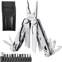 VEVOR Pince Multifonction en Acier Inoxydable 17 en 1 Outil Multifonction de Poche avec Structure Autoverrouillee Clip de Poche et Pochette pour