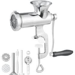 Vevor - Hachoir a Viande Manuel en Inox Alimentaire Hachoir Manuel a Manivelle 2 Plaques de Broyage 5/8 mm Poussoir a Saucisses Fixation Ferme