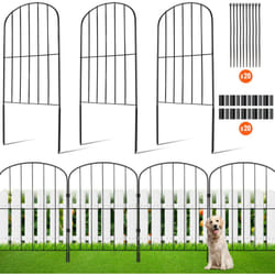 VEVOR Cloture de Jardin en Metal 61x33 cm Cloture de Jardin Lot de 10 sans Creusage Barriere pour Animaux Espacement de Pointes 5,08 cm Cloture