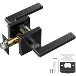 Paire de Poignees de Porte Interieure en Noir Mat Poignee de Porte sans Serrure Bequille Reversible Droite-Gauche Sans Verrouillage Ouverture par Une