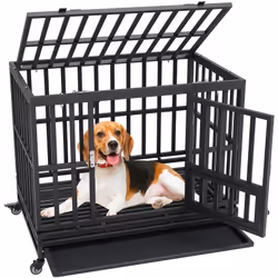 Offrez à Votre Ami à Fourrure un Espace de Vie Idéal ! Notre cage pour chien robuste de 950 x 650 x 810 mm offre un espace sp ...