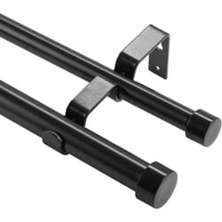 VEVOR Tringle a Rideau Double Barre a Rideau Extensible 92-183 cm avec Embouts Capuchons Robuste en Fer Charge 13,6 kg pour Accroche Rideau Occultant