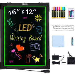 Tableau deecriture led, 40,6 x 30,5 cm, panneau lumineux effacable, affichage de menu de style neon, tableau deart avec 8 marqueurs a craie