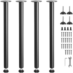 Pied de Table 4PCS Pieds de Bureau Reglables 762 cm en Acier Massif Capacite de Charge 544 kg Installation Rapide Pieds de Meubles Noirs Robustes