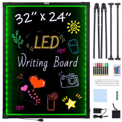 Vevor - Tableau deaffichage lumineux led, 81,3 x 61 cm, panneau lumineux effacable avec neon, affichage du menu avec 8 marqueurs a craie lumineuses