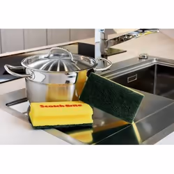 3M CLXNS4 éponge Rectangulaire Vert, Jaune 4 pièce(s)