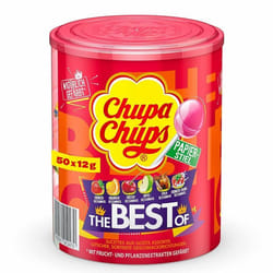 CHUPA CHUPS Tubo de 50 sucettes Best Of - Parfums pomme fraise cola et lait fraise