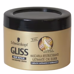 Masque visage Gliss 200 ml. Réparation des cheveux cassants.