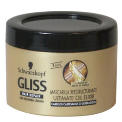 Masque visage Gliss 200 ml. Réparation des cheveux cassants.