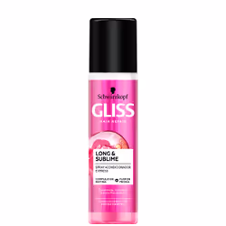 Schwarzkopf Gliss Kur LONG &amp; SUBLIME, Cheveux abimés, 200 ml, Spray, Aqua (Water, Eau), Cyclomethicone, Biotin, Paeonia L ...