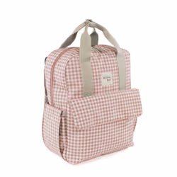 Walking Mum Sac A Dos I Love Vichy Rose (Iv), Sac isotherme, Beige, Rose, Motif, Chancelière pour bébé, Fille, Fermeture écla ...
