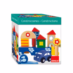 Goula Boîte 40 Bloques Construction + voiture, Jeu de construction, 1 an(s), Bois, 40 pièce(s), 990 g