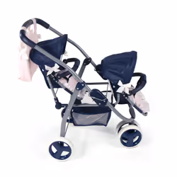 La Nina Poussette Double Bleu Marine Carlota