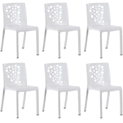 Sp-berner - Régler 6 chaises de cocktails blancs - Gris