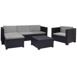 Ensemble Jardin/Terrasse Canapé+Fauteuil+Table Manhattan Graphite Sp Berner