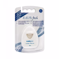 LEA 3.625, Super soie dentaire, Fil dentaire ciré, Blanc, Plastique, 50 m