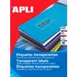 APLI 01224, Transparent, Polyester, Laser, 70 x 37 mm, 480 pièce(s), 20 feuilles