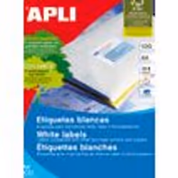 APLI 01283, Blanc, 38 x 21.2 mm, 6500 pièce(s), 100 feuilles, A4