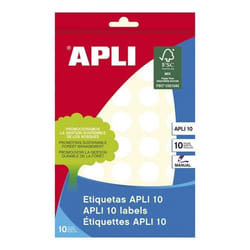 Gomets - APLI - Ronds blancs 19mm - Polypropylène adhésif - 400 unités - Multi-usages