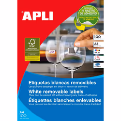 APLI 03052 étiquette auto-collante Carré Amovible Blanc 100 pièce(s) - Vue supplémentaire 2