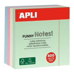Notes adhésives - APLI-AGIPA - Mémo - 75x75cm - 400 feuilles - Couleurs pastels