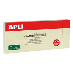 Notes adhésives - APLI - 3 Blocs de 100 Feuilles - 38x51 mm - Jaune - Repositionnables